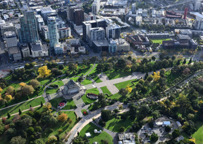 Shrine of Remembrance Melbourne aerial